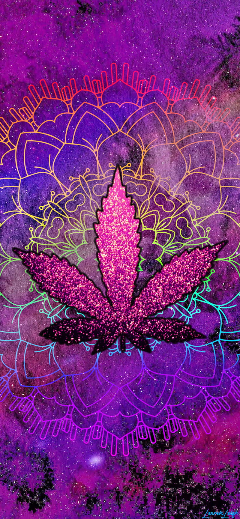 Lá Cần Lấp Lánh Màu Tím 420 Hình nền