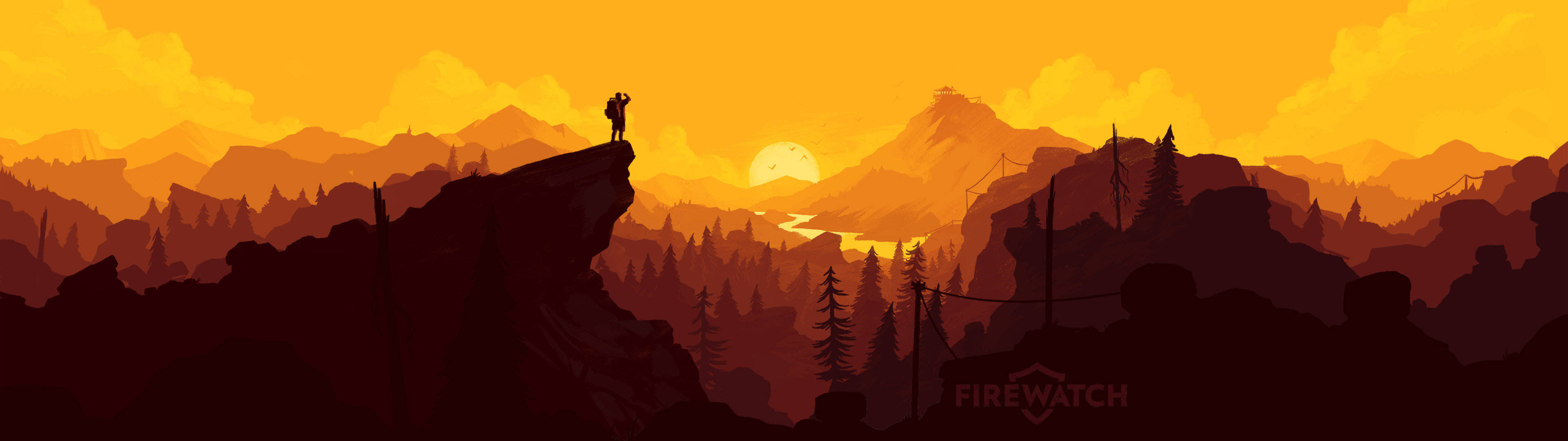 Lạc vào cuộc phiêu lưu Màn hình Kép với Firewatch. Hình nền