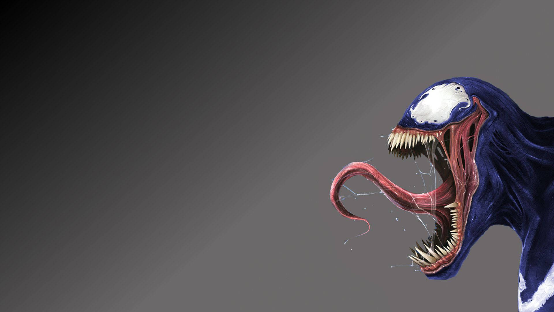 Nhân vật phản diện Marvel Venom khoe hàm răng sắc nhọn và chiếc lưỡi dài.