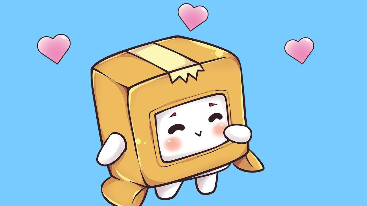 LankyBox Boxy Dễ Thương Trên Nền Xanh Hình nền