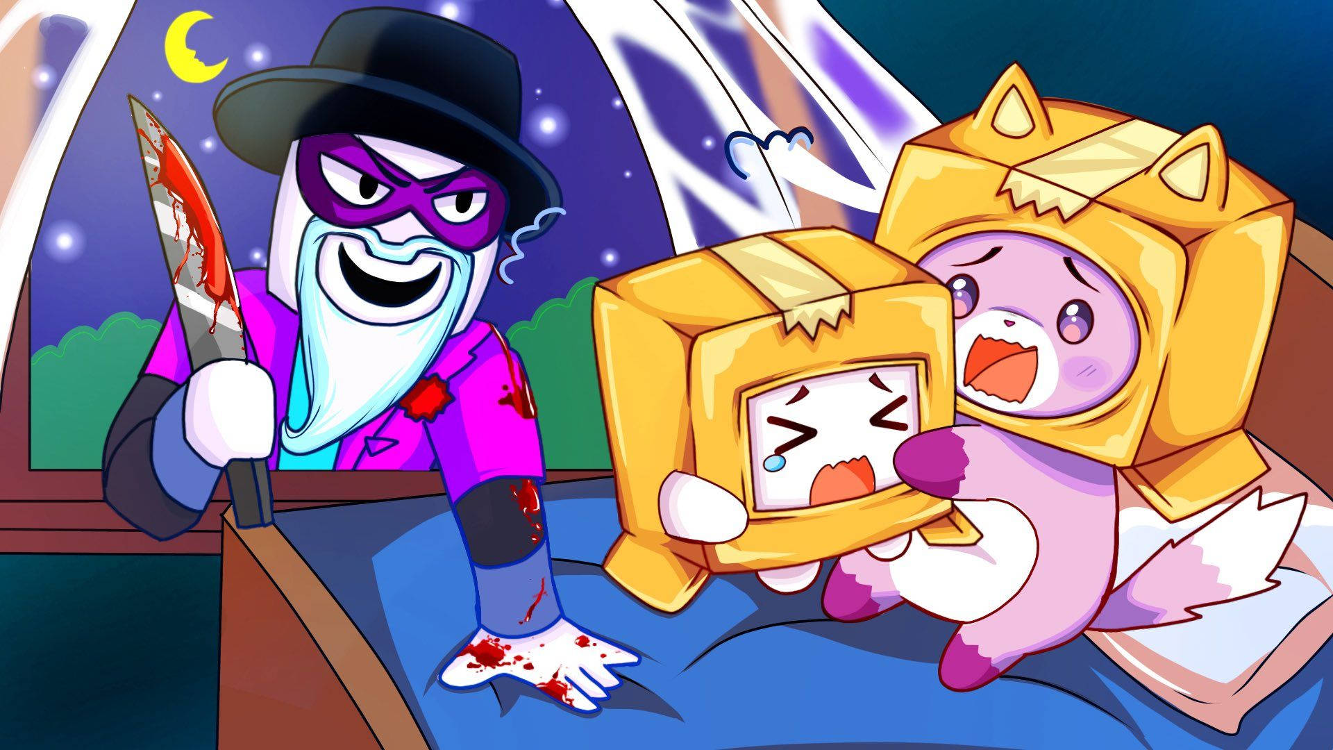 LankyBox Boxy Foxy và Scary Larry Hình nền