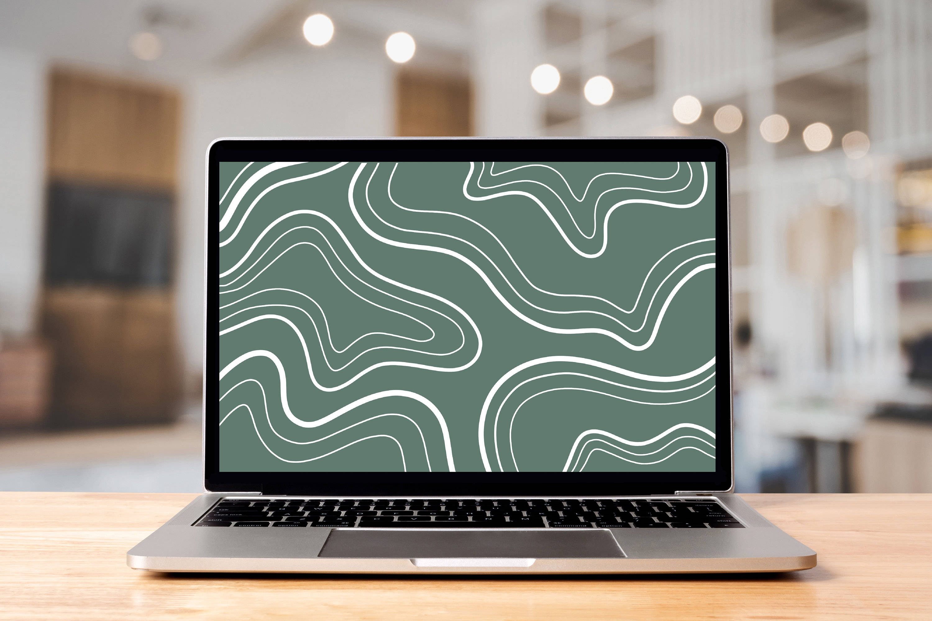 Laptop Màu Xanh Sage Phong Cách Thẩm Mỹ Hình nền