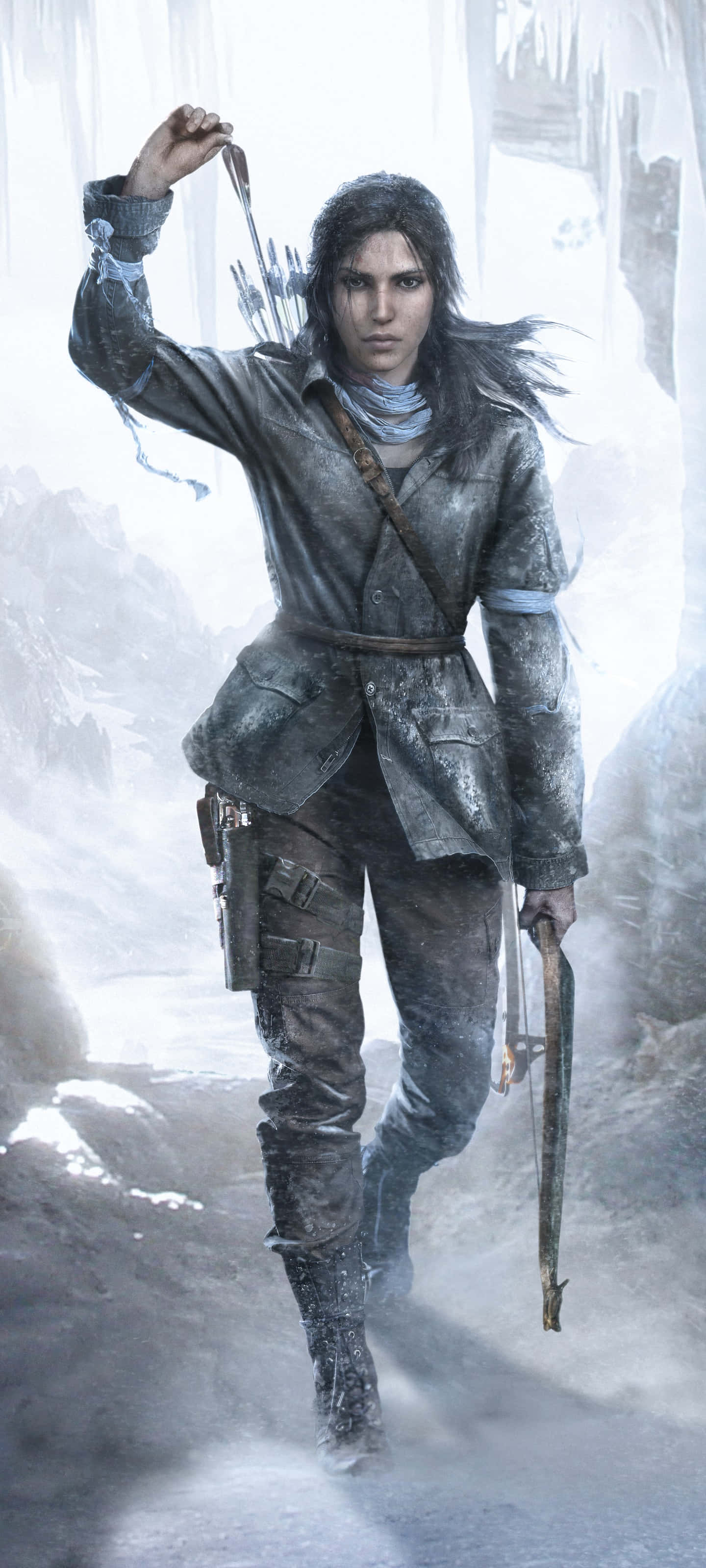 Lara Croft vượt qua những khu rừng rậm hiểm trở để tìm kiếm chiến lợi phẩm tinh khiết nhất trên chiếc iPhone 5s của cô Hình nền