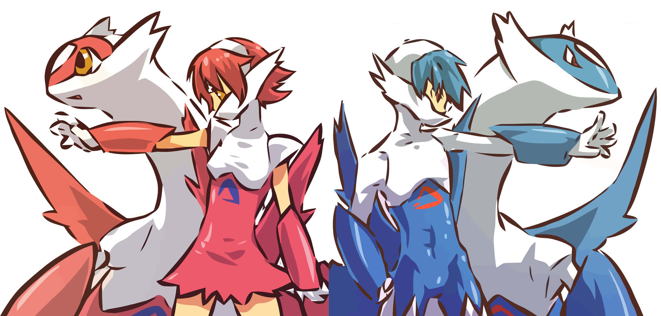 Latias và Latios trong hình dạng con người - Bản nghệ thuật Hình nền