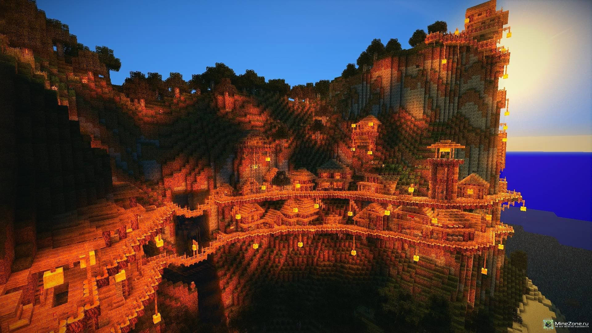 Lâu đài nâu thẩm mỹ Minecraft Hình nền