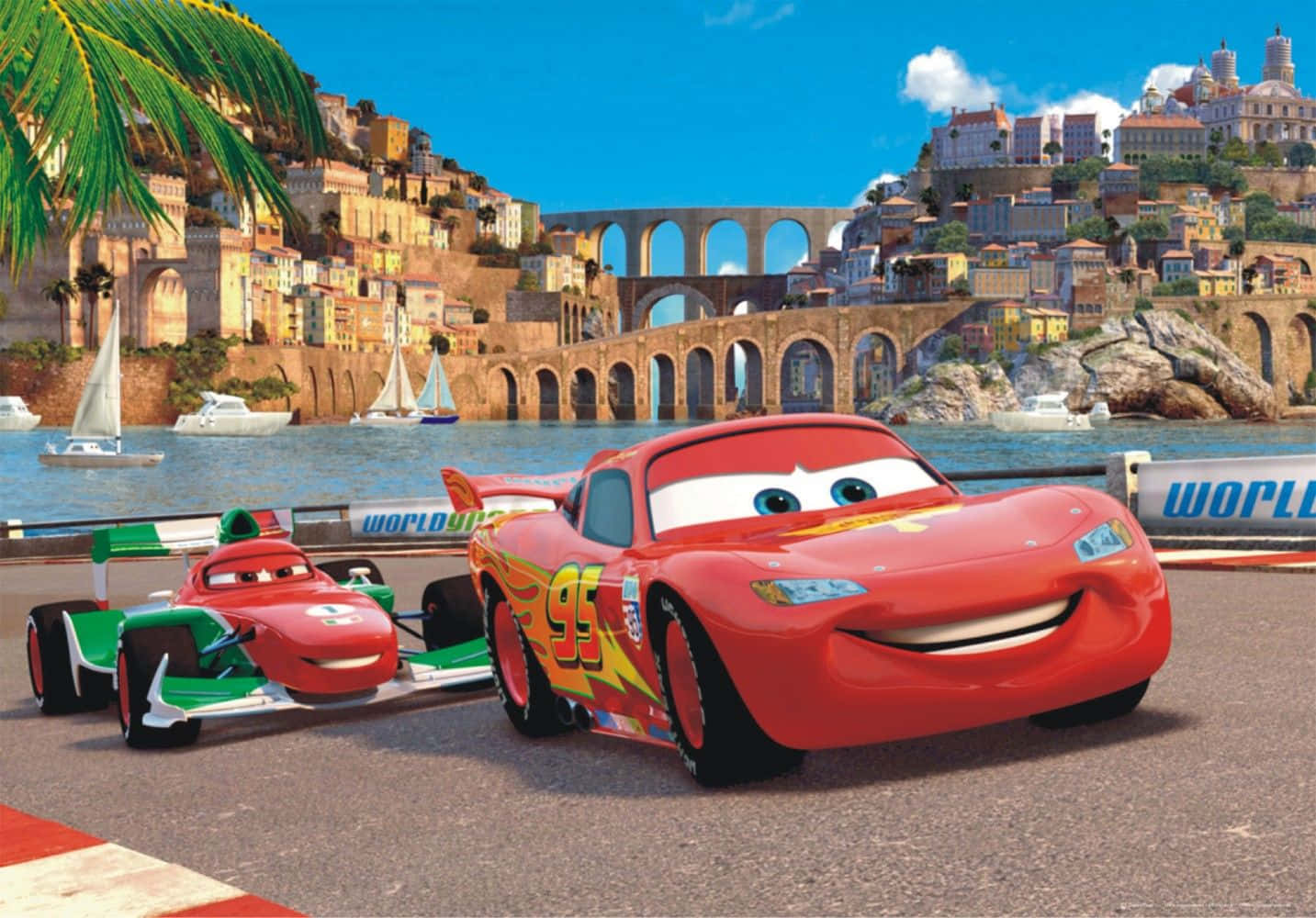 "Lightning McQueen và Mater sẵn sàng chinh phục thế giới cùng Đội Lightning" Hình nền