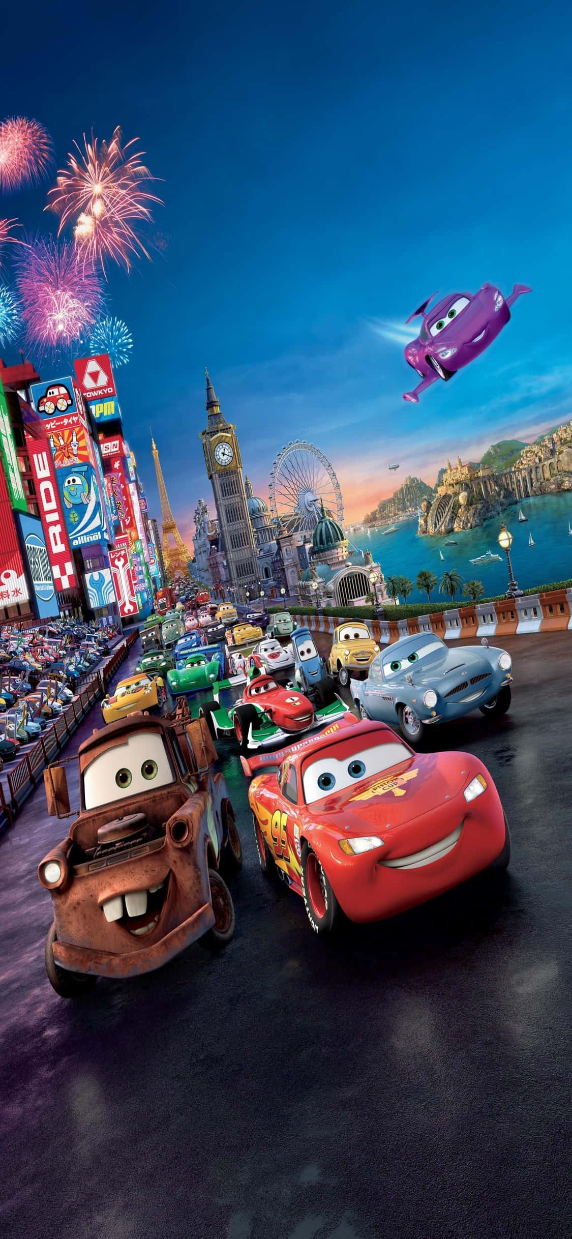 Lightning McQueen London iPhone X Cars Background Hình nền