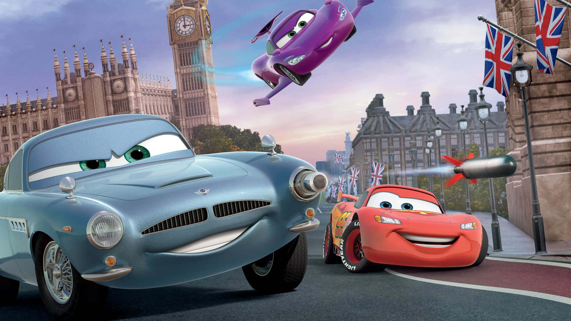 Lightning McQueen và Mater cùng nhau trong Vòng quay thần tốc 2 Hình nền