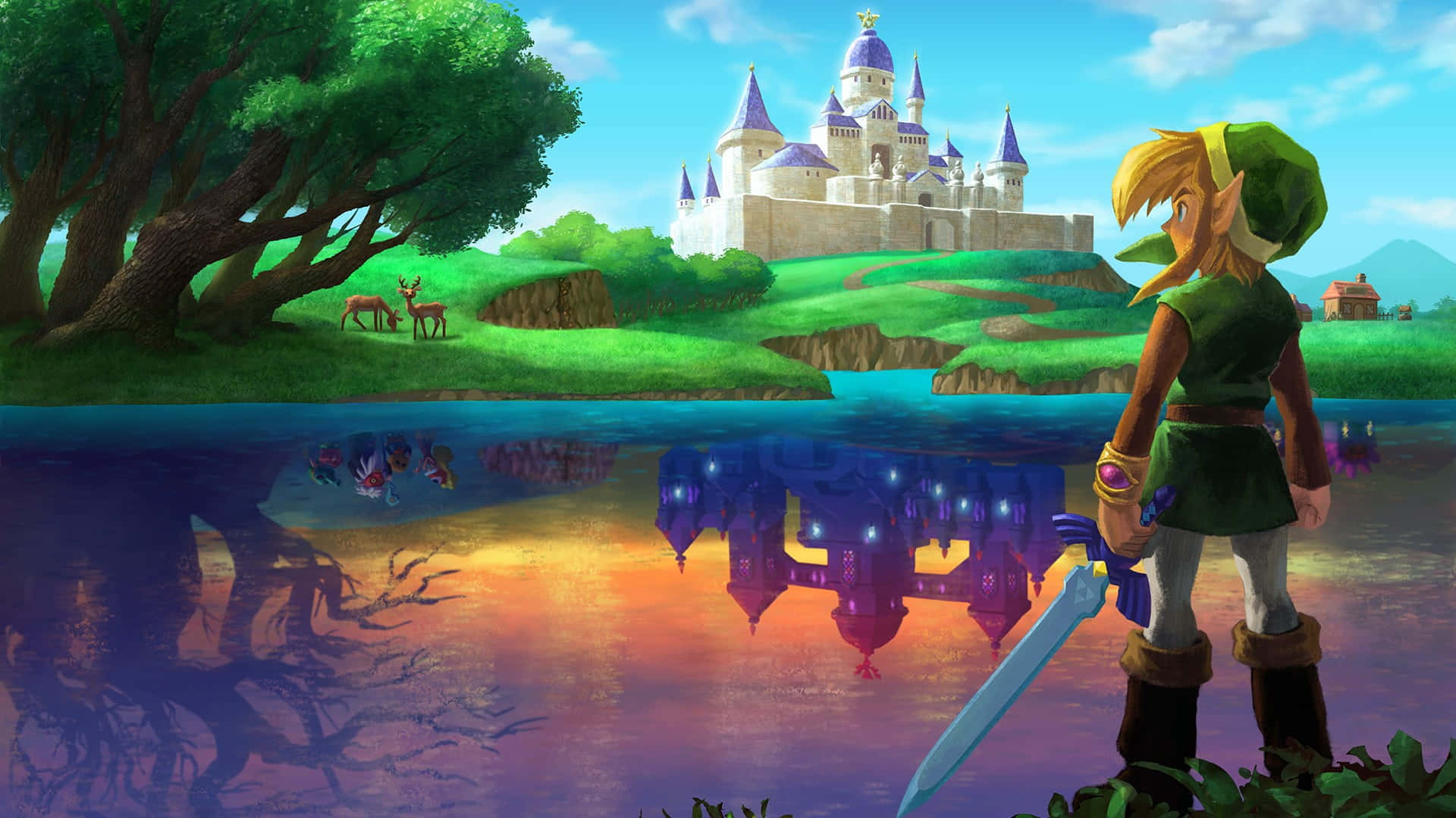 Link sẵn sàng khám phá thế giới thần thoại của The Legend of Zelda Hình nền