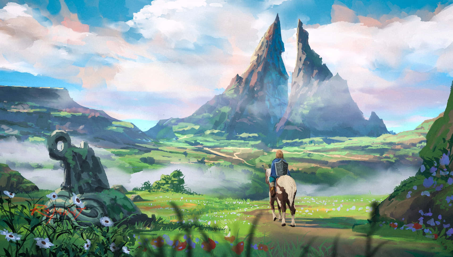 Link và Triforce của Trí Tuệ từ thương hiệu The Legend of Zelda