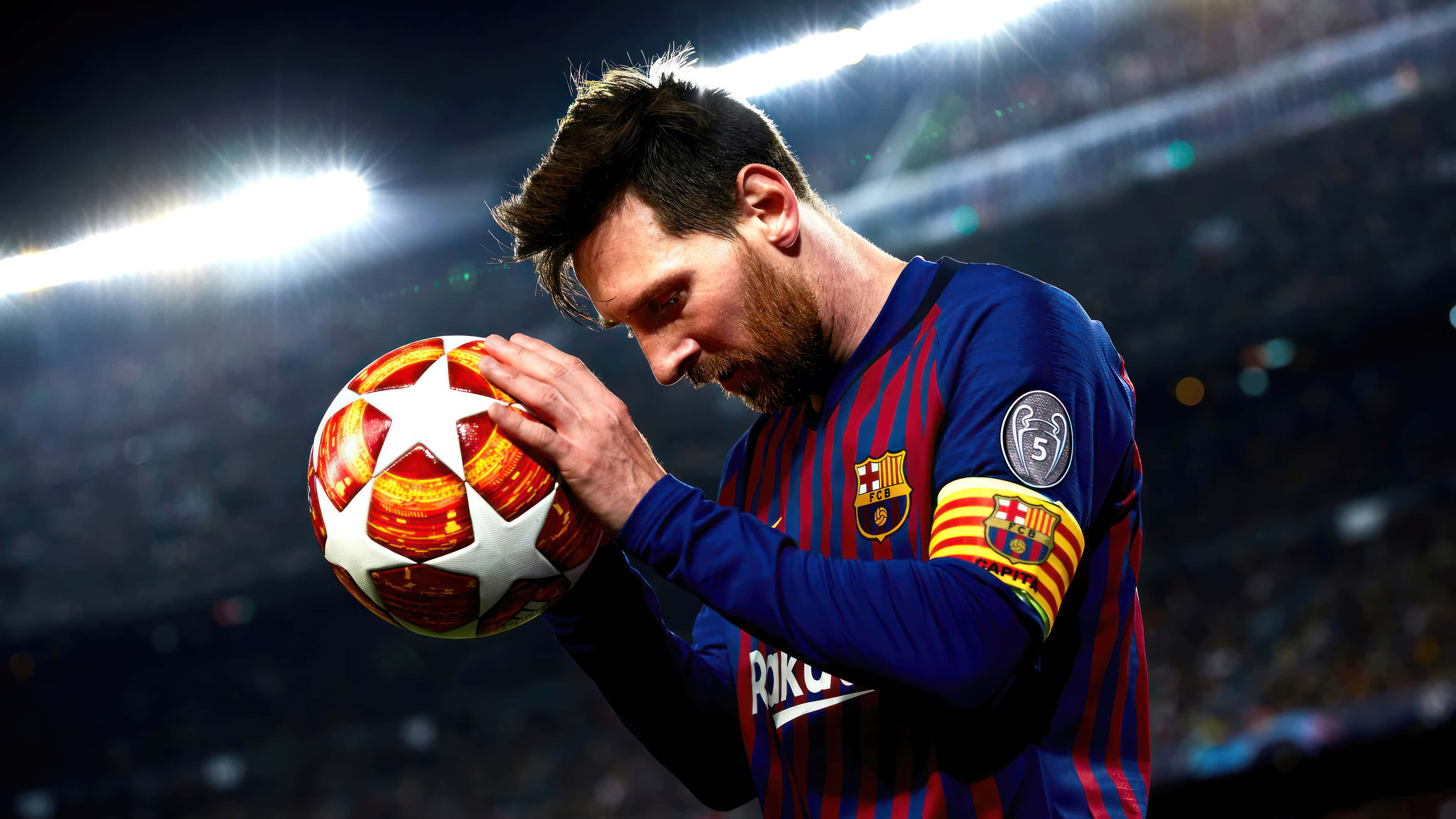 Lionel Messi dễ dàng kiểm soát bóng. Hình nền