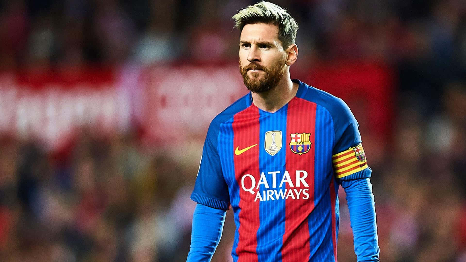 Lionel Messi, đội trưởng FC Barcelona, trong một pha bóng ấn tượng. Hình nền