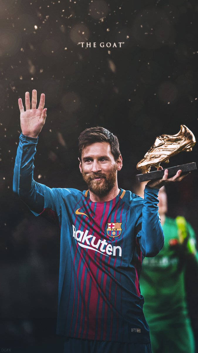Hình nền GOAT Lionel Messi với giải thưởng Chiếc giày Vàng