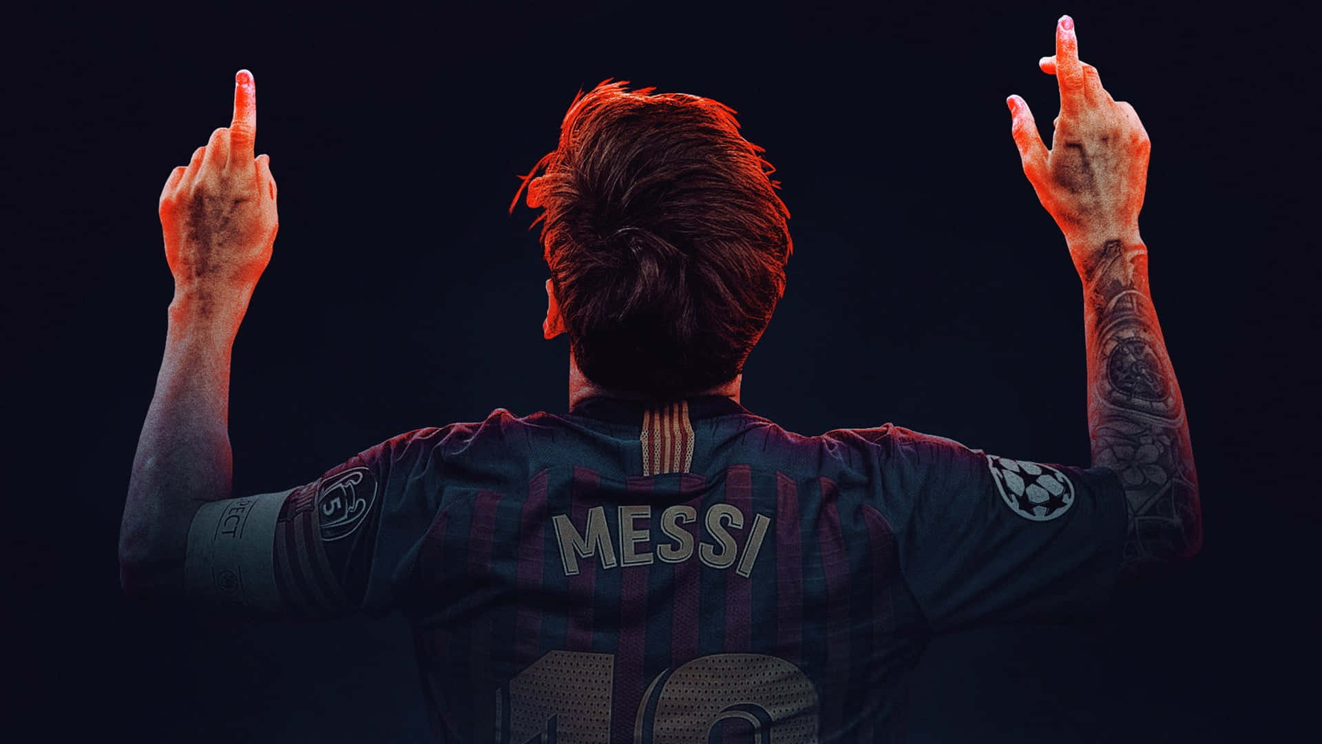 "Lionel Messi tiếp tục phá kỷ lục từng cú sút một." Hình nền