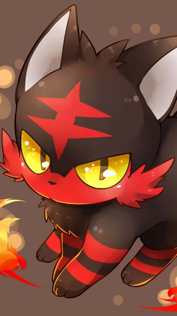 Litten trên nền nâu Hình nền