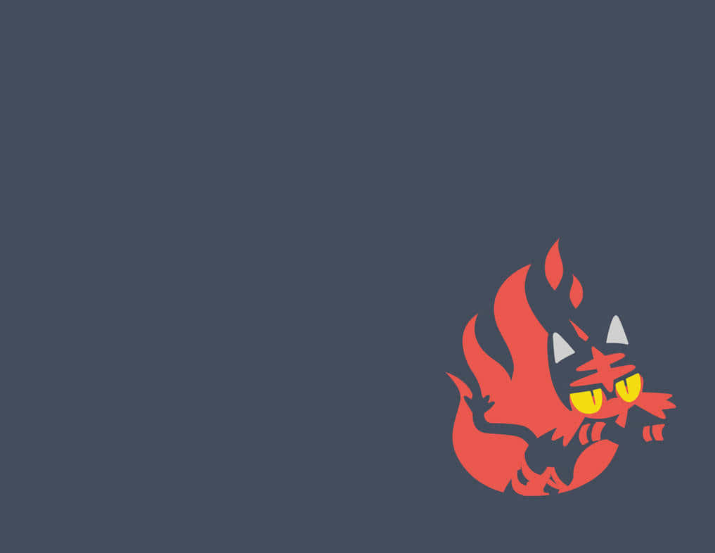 Litten với đồ họa lửa Hình nền