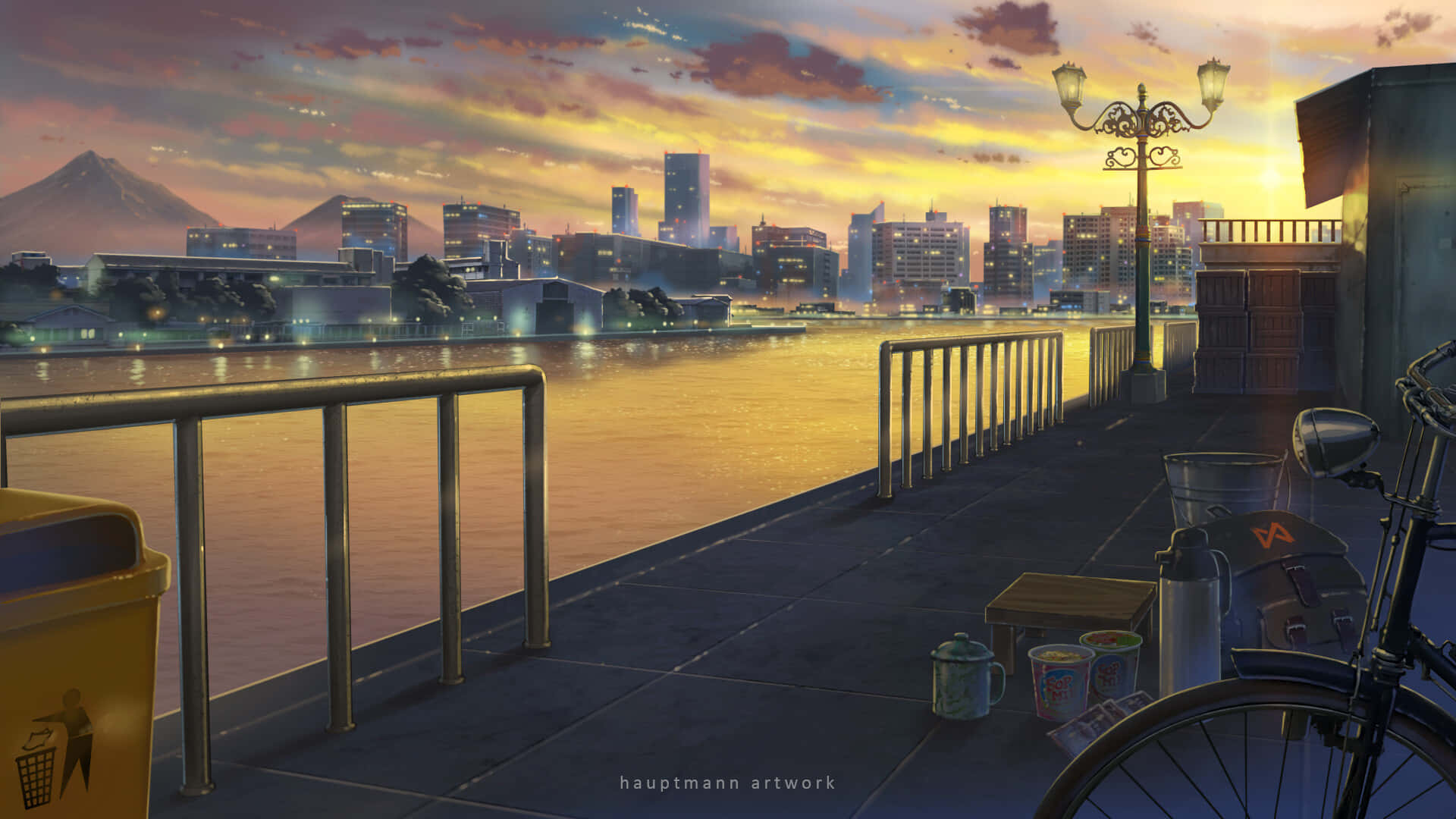 Lo Fi Anime Chill Xe Đạp Bên Hồ Hình nền
