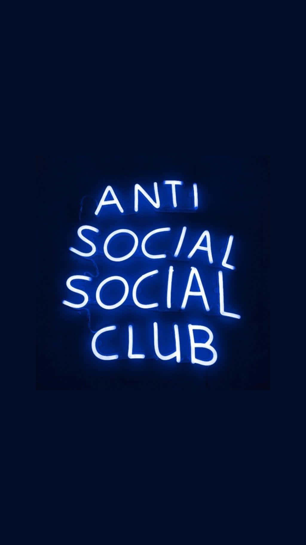 Logo Anti Social Club biển hiệu neon xanh cho iPhone Hình nền