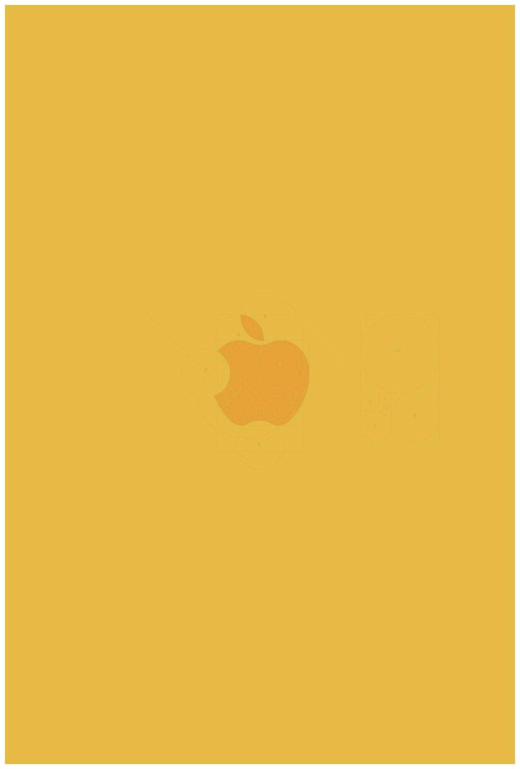 Logo Apple In Trên Nền Vàng Pastel Dễ Thương Hình nền