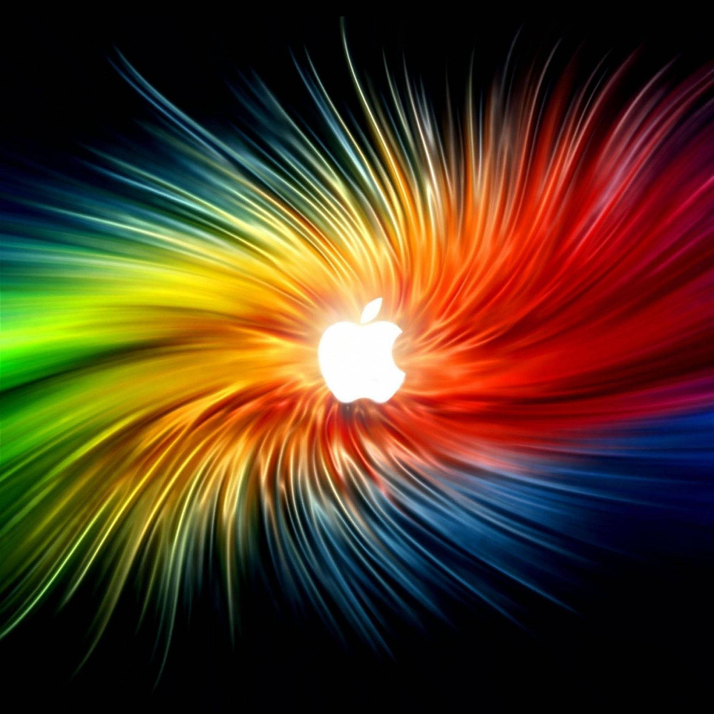 Logo Apple iPad Pro trên vải cầu vồng Hình nền