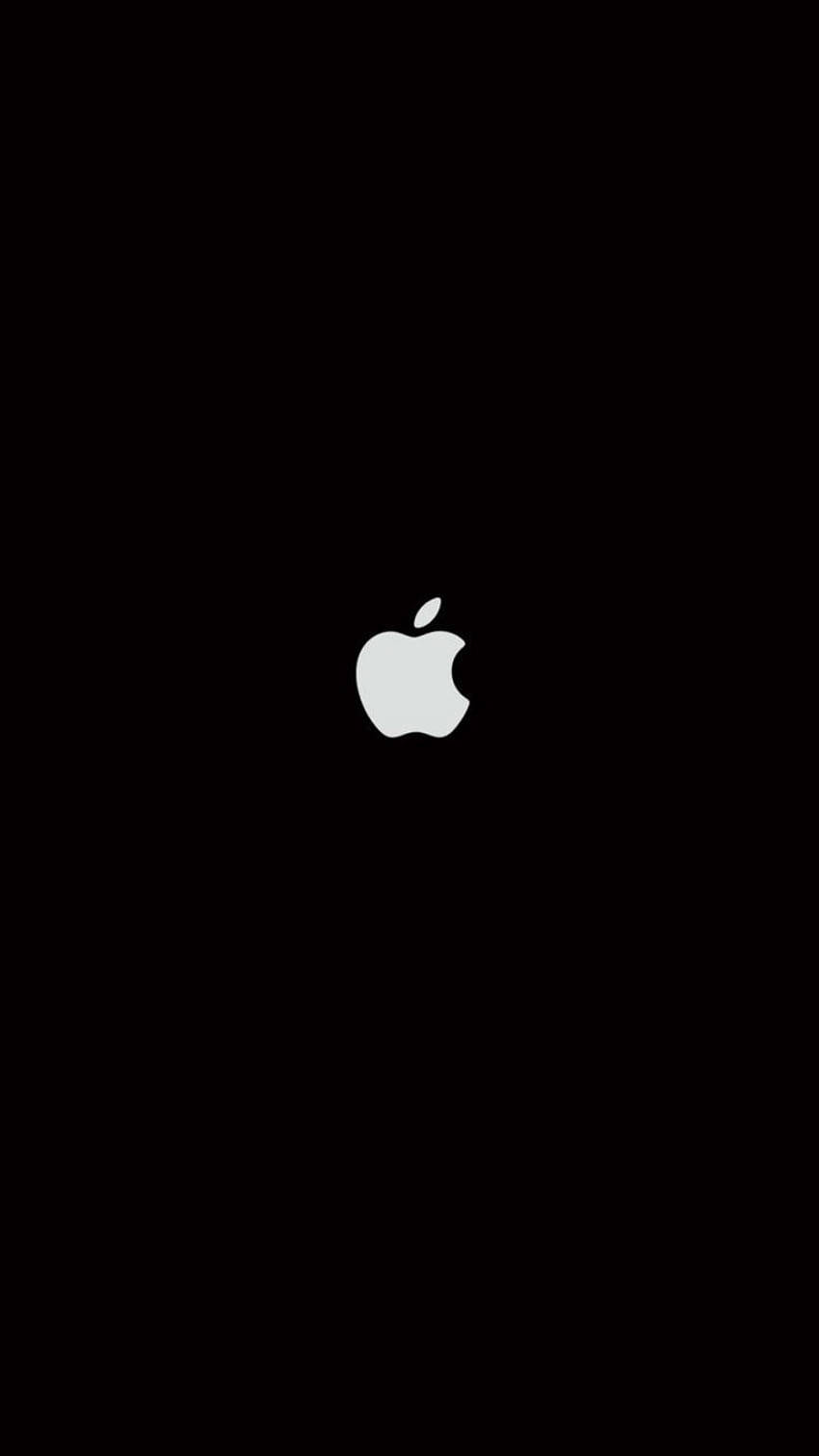 Logo Apple màu đen trên nền đen cho iPhone Hình nền