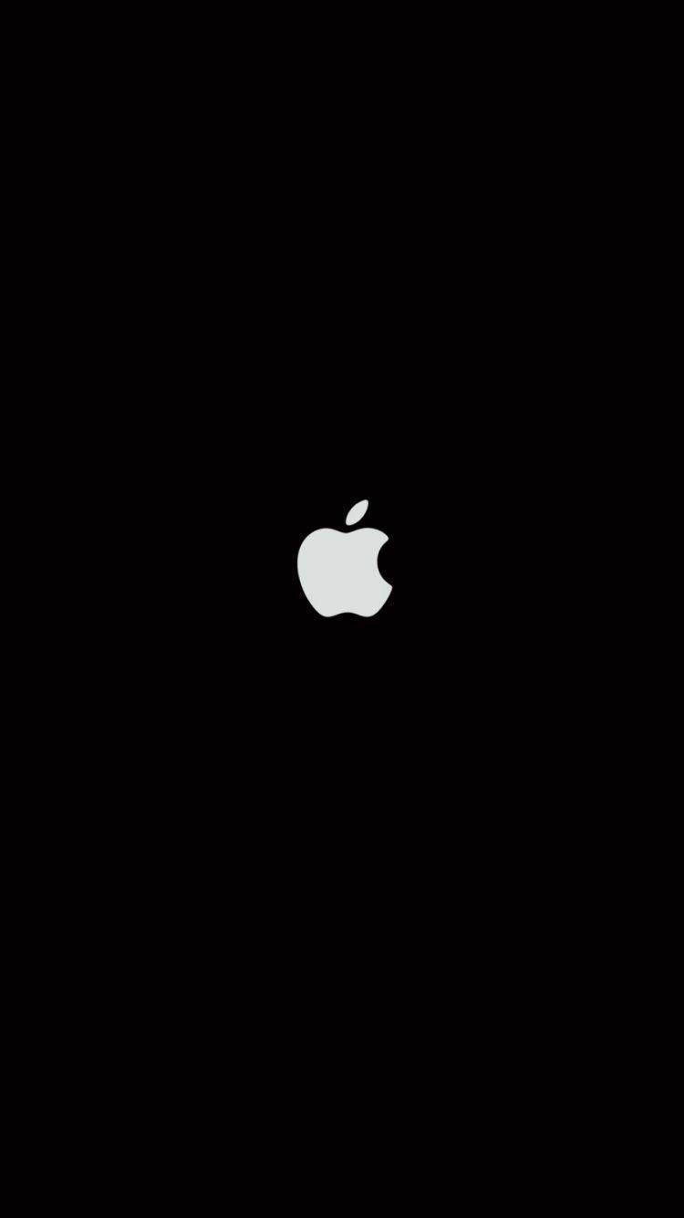 Logo Apple màu trắng trên nền đen iPhone Hình nền