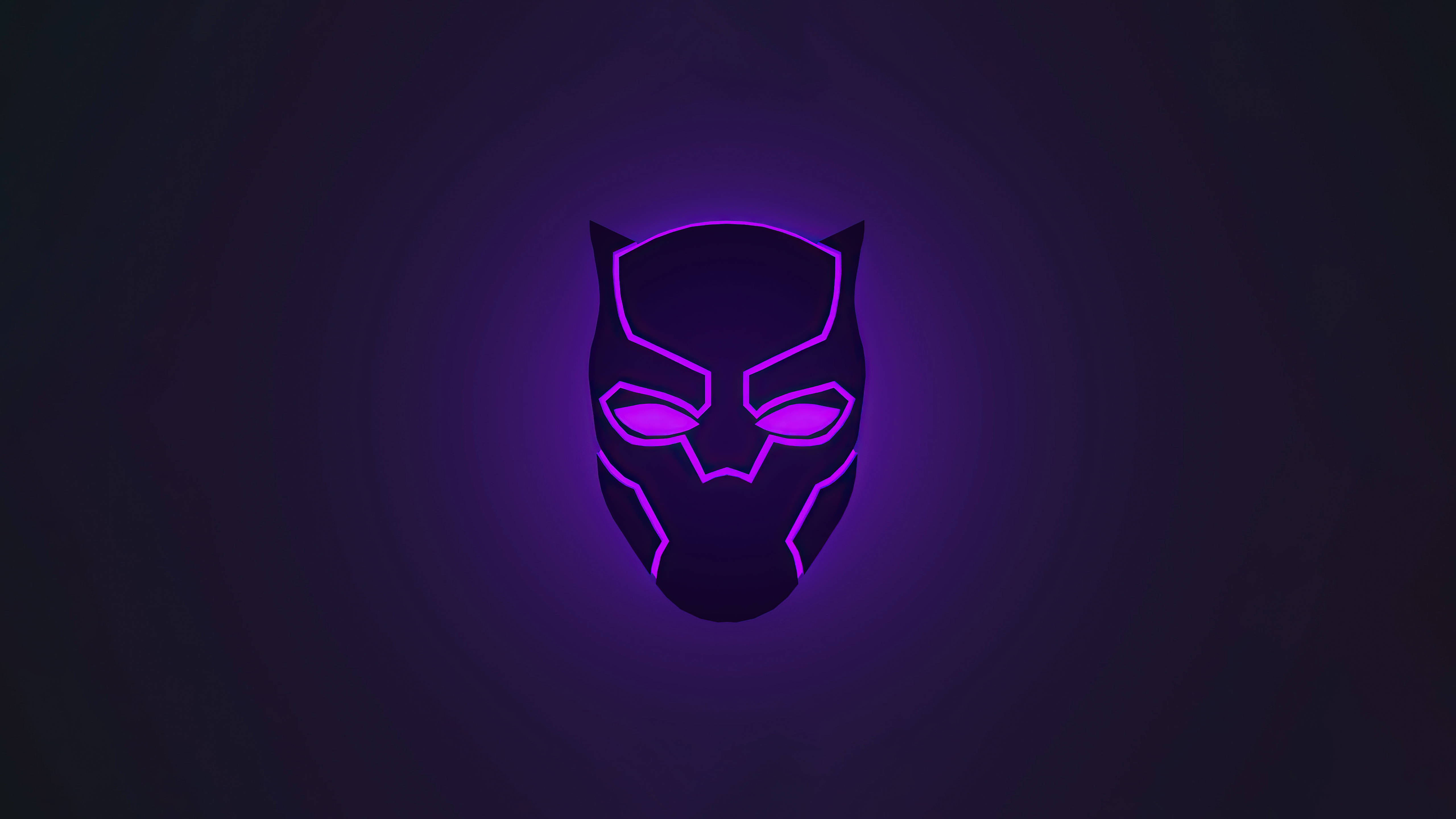 Logo Black Panther 4K Ultra HD Neon Tối Hình nền