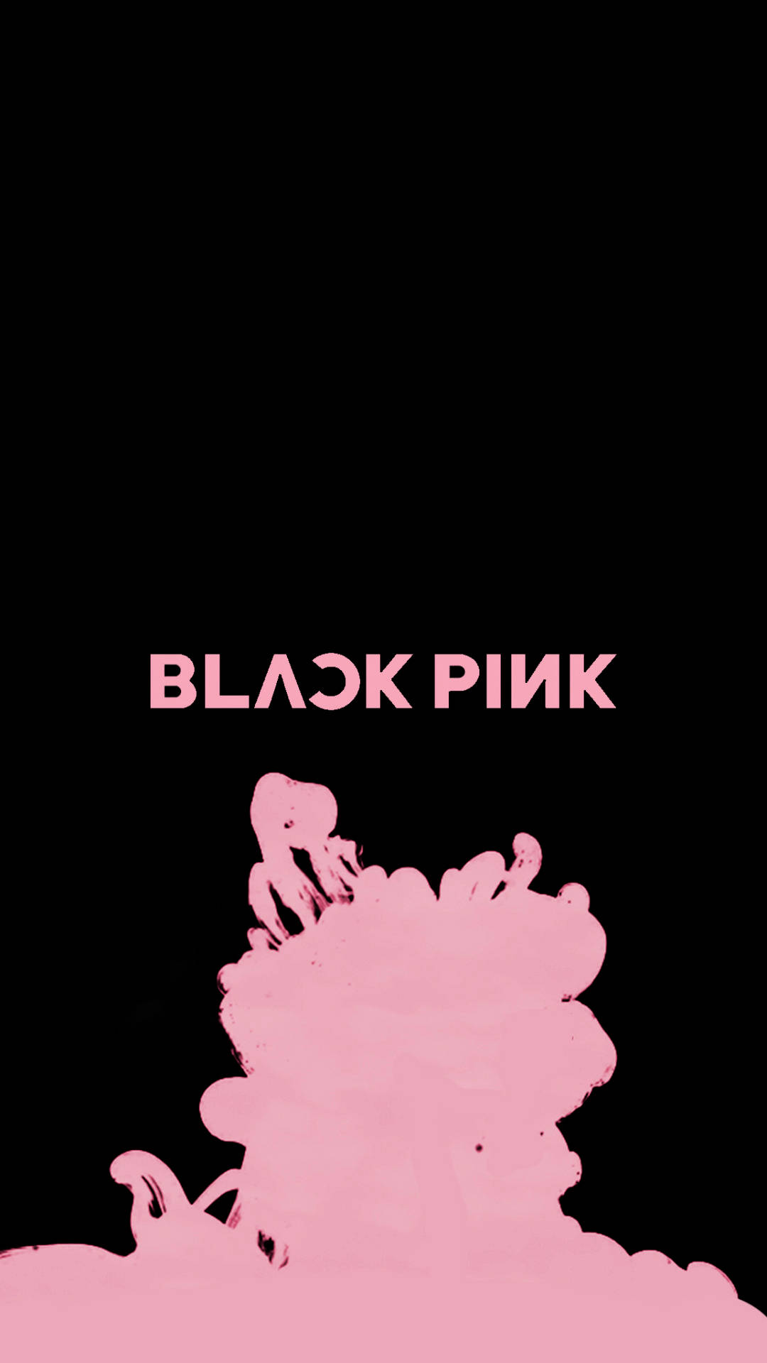Hình nền Blackpink đen với logo hồng và đồ họa tối giản trừu tượng