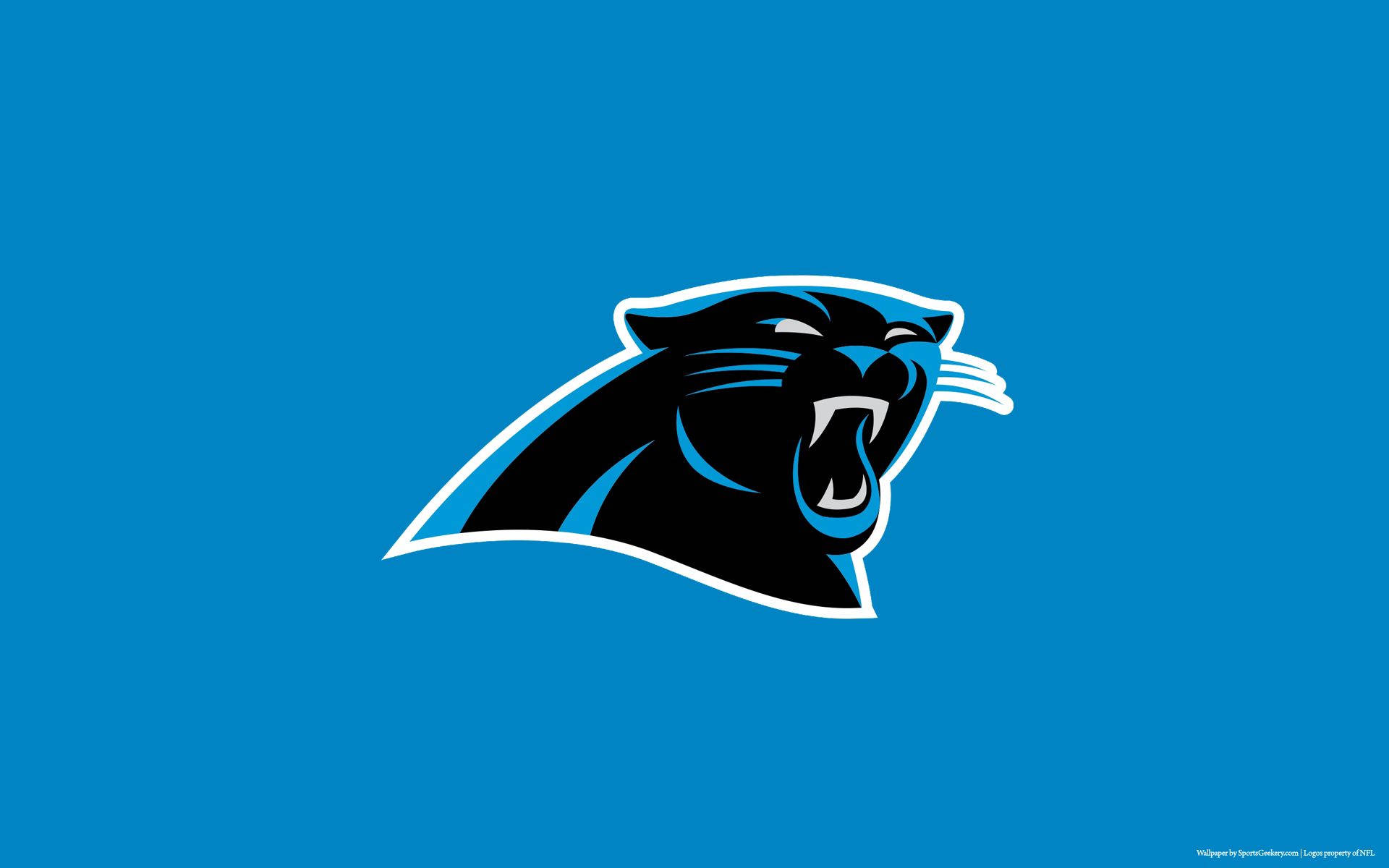 Hình nền máy tính logo bóng bầu dục Carolina Panthers màu xanh nhạt.