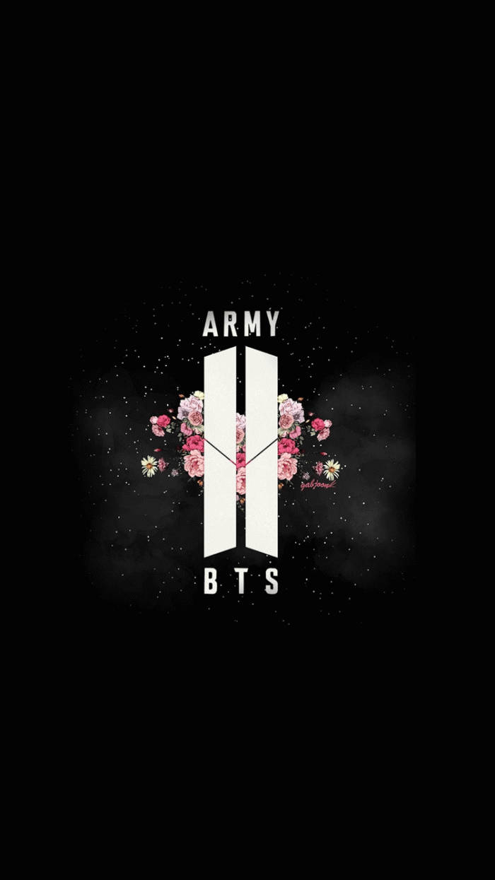 Logo BTS Army với các ngôi sao trên nền thiên hà Hình nền