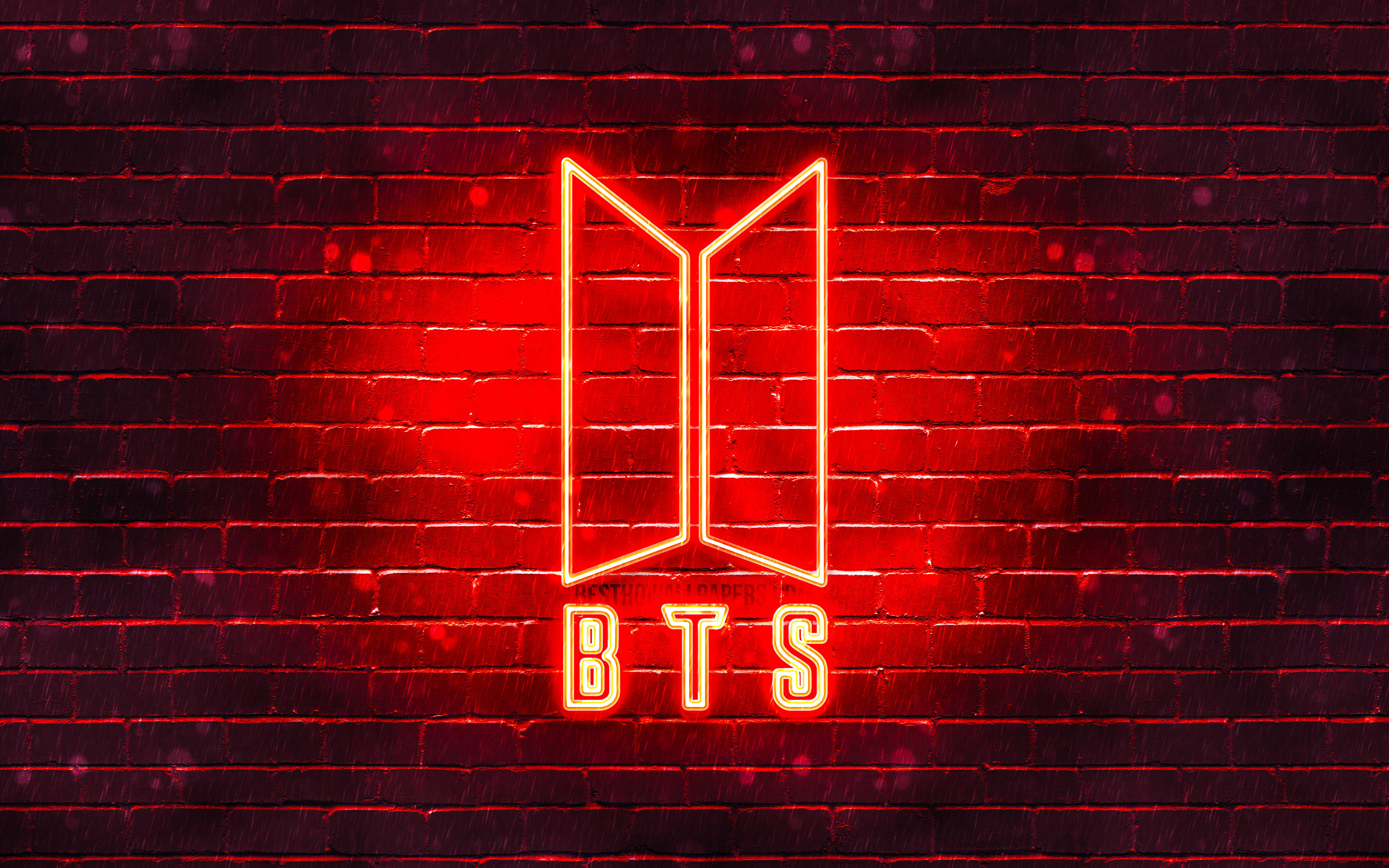 Logo BTS màu đỏ neon Hình nền