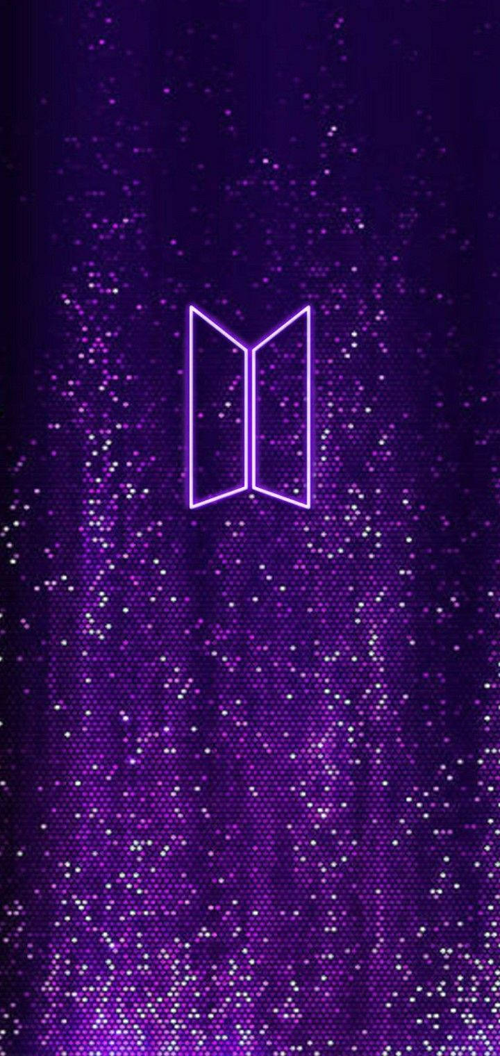 Logo BTS màu tím neon Hình nền
