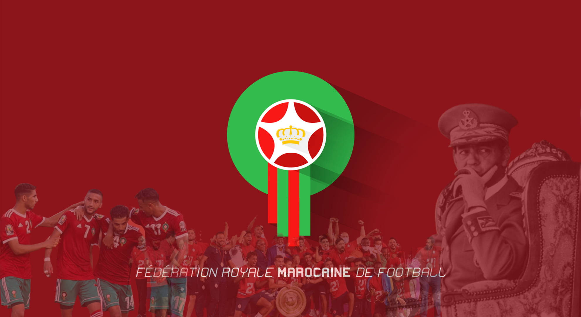 Logo đội tuyển bóng đá quốc gia Morocco nền đỏ thẩm mỹ Hình nền
