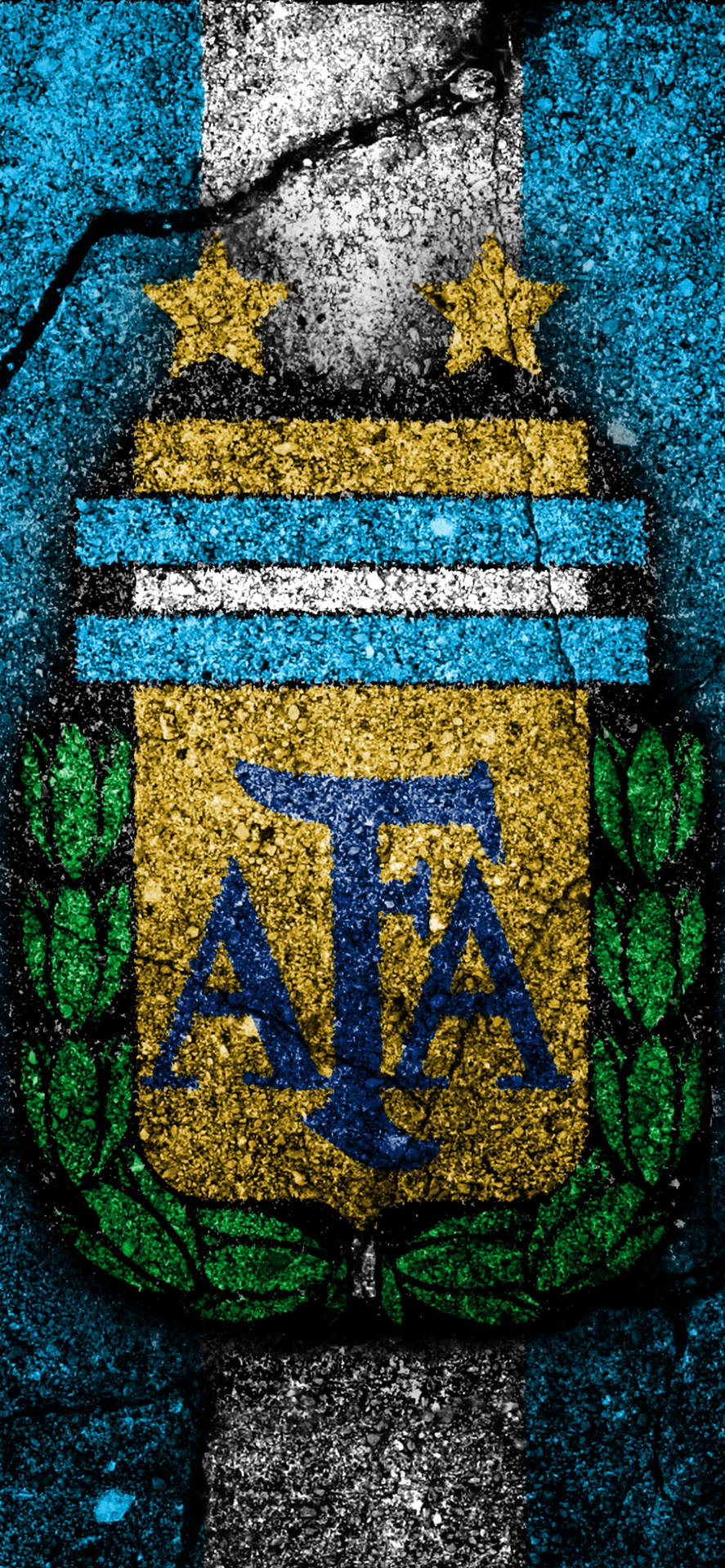 Logo Đội tuyển bóng đá Quốc gia Argentina trên mặt đường nhựa — Trừu tượng iPhone Hình nền