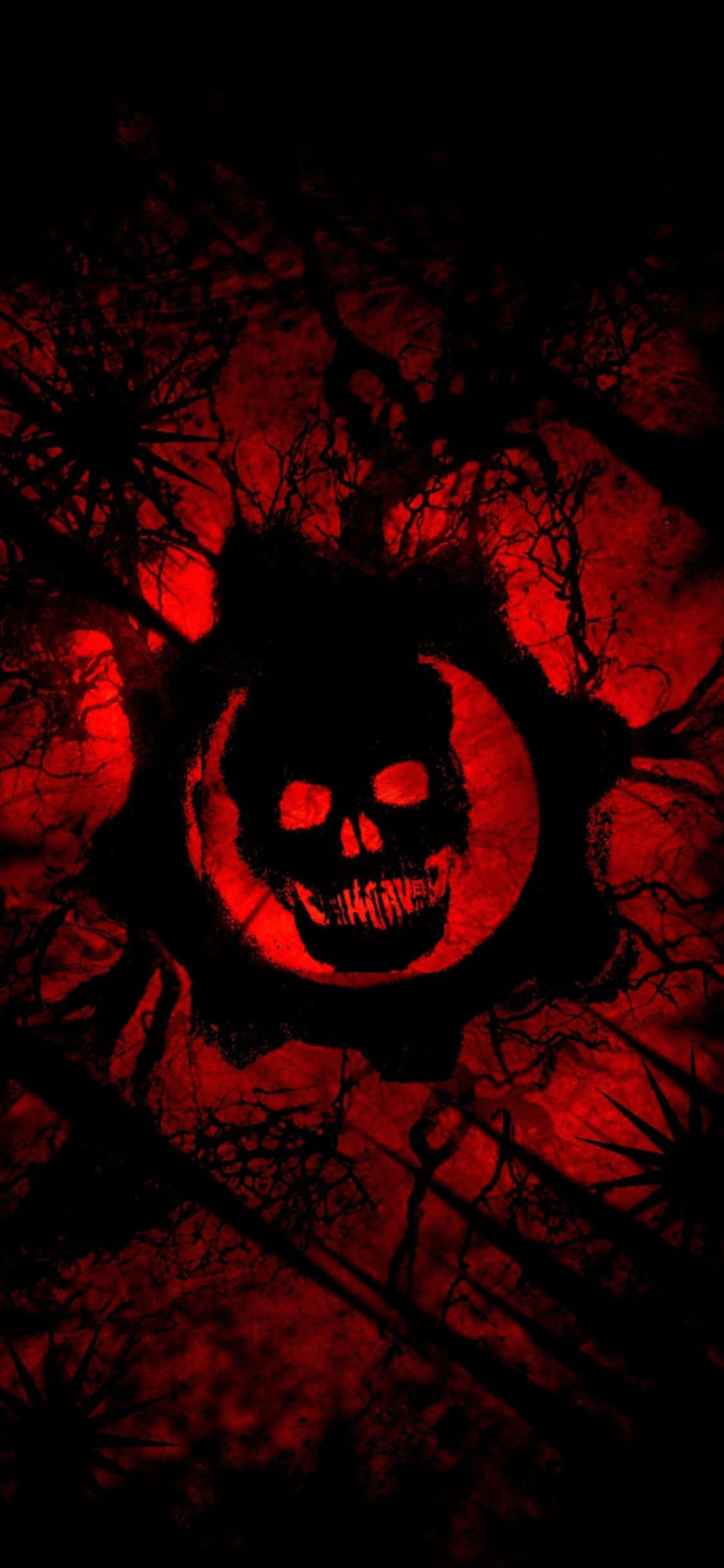 logo gears of war màu đỏ và đen Hình nền