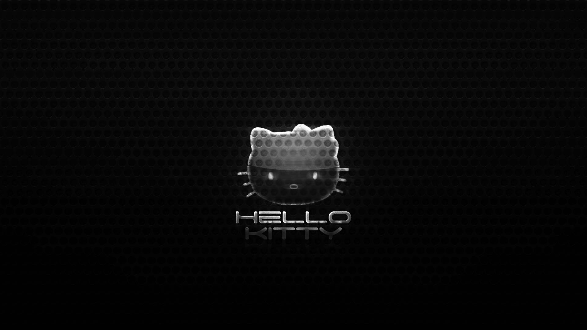 Logo Hello Kitty Màu Đen Dễ Thương Hình nền