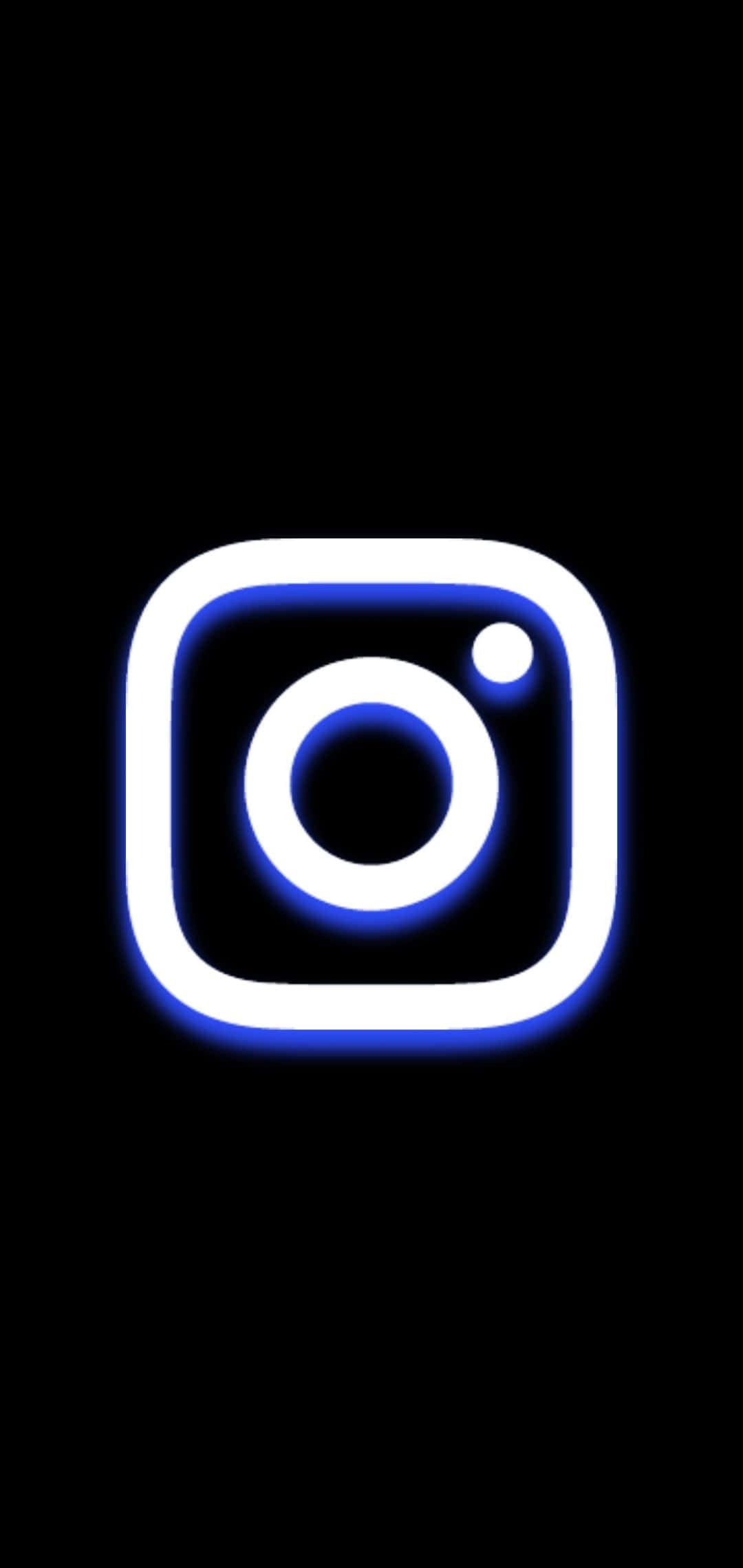 Logo Instagram Trắng Và Xanh Trên Nền Đen Hình nền
