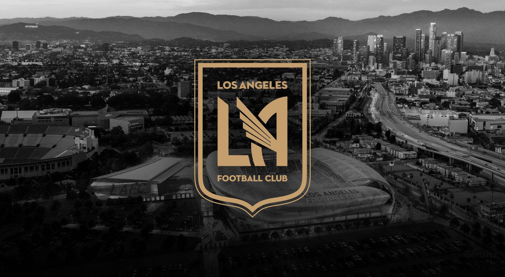 Logo LAFC với Thành phố Đen Trắng Hình nền