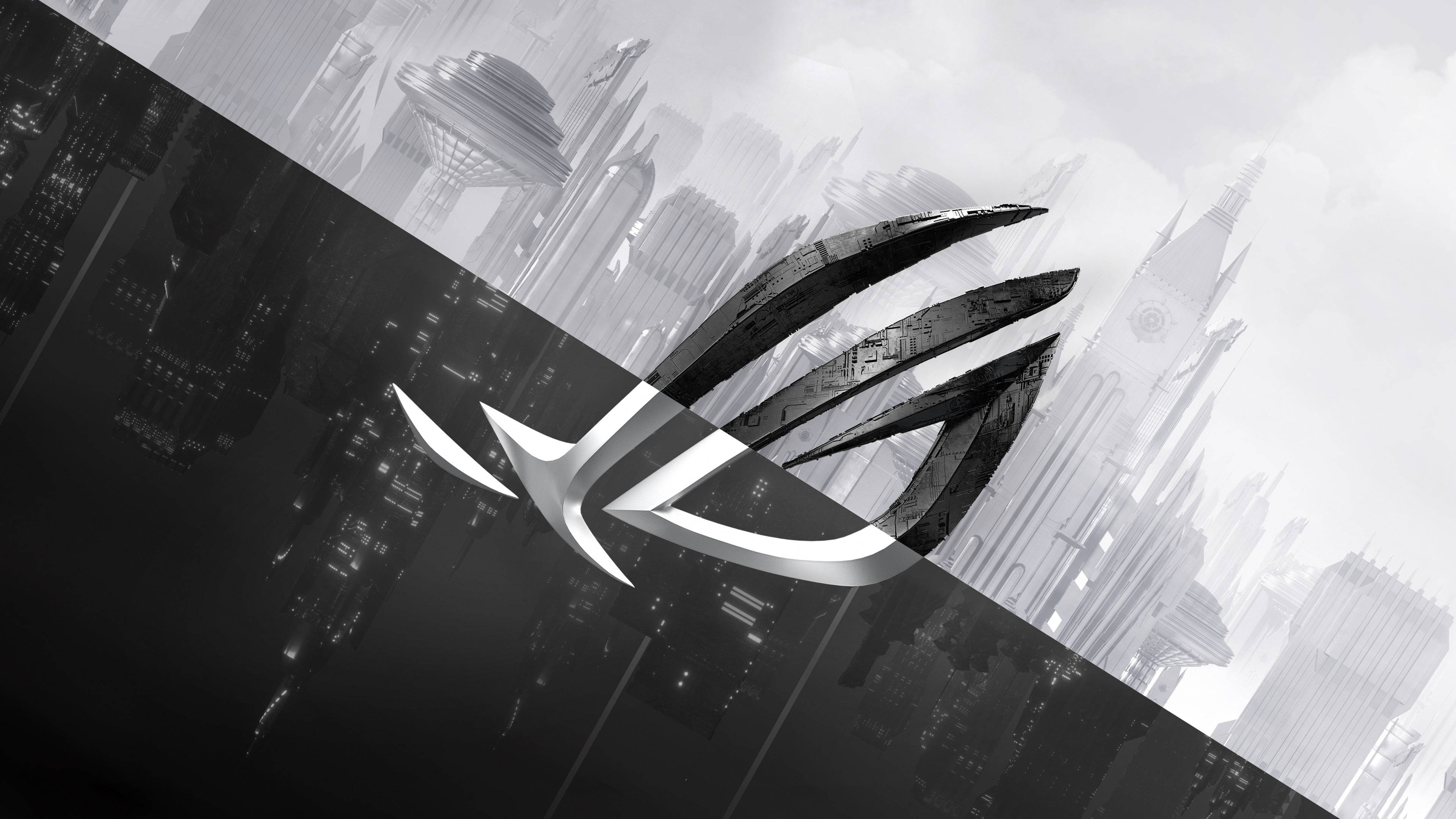 Logo Laptop Gaming Asus ROG Đen Trắng Hình nền