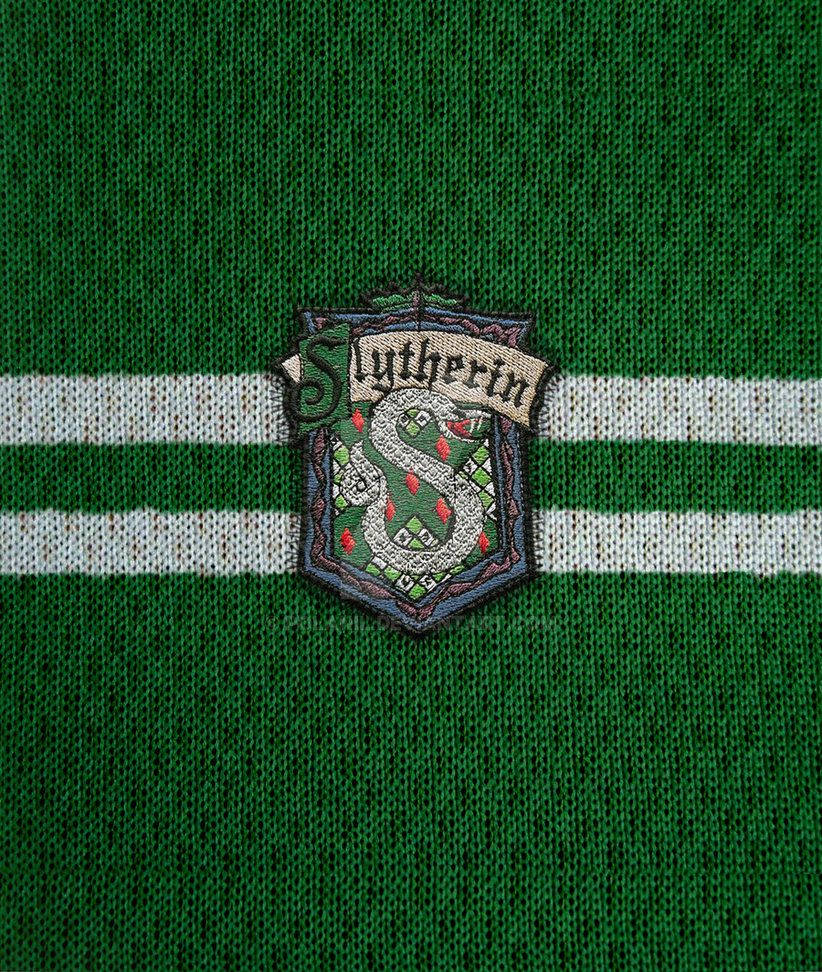 Logo Nhà Slytherin trên Vải Dệt Kim Hình nền