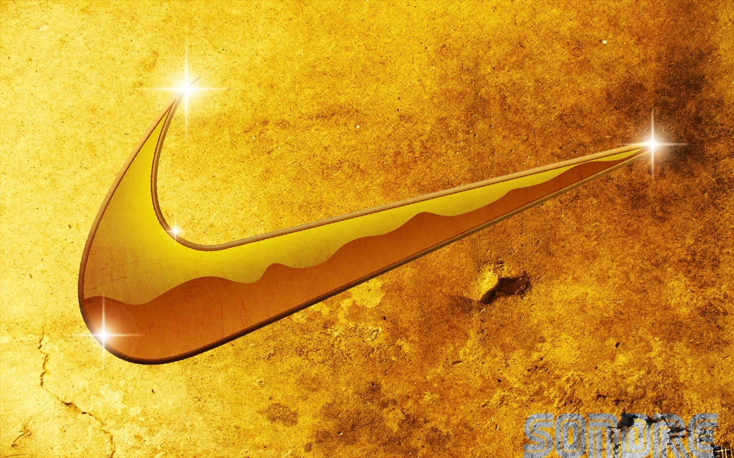 Logo Nike Vàng Ấn Tượng Hình nền