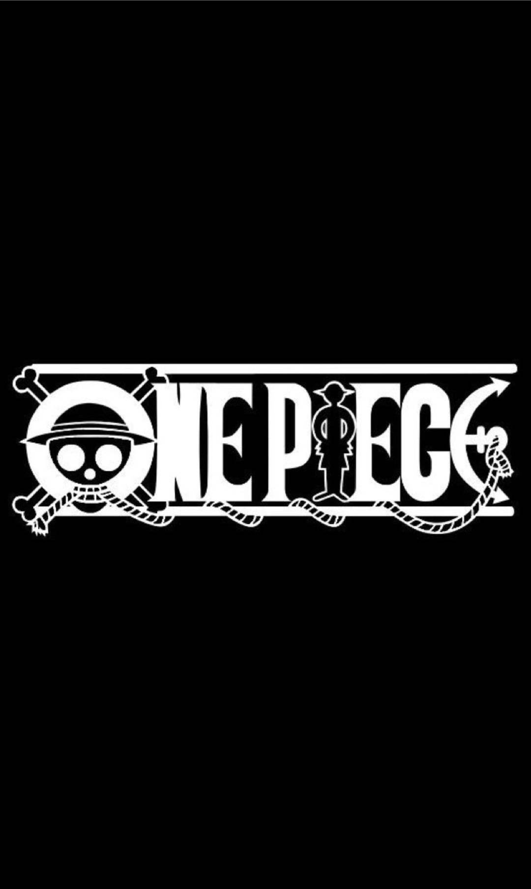 Logo One Piece trên nền đen cho điện thoại Hình nền