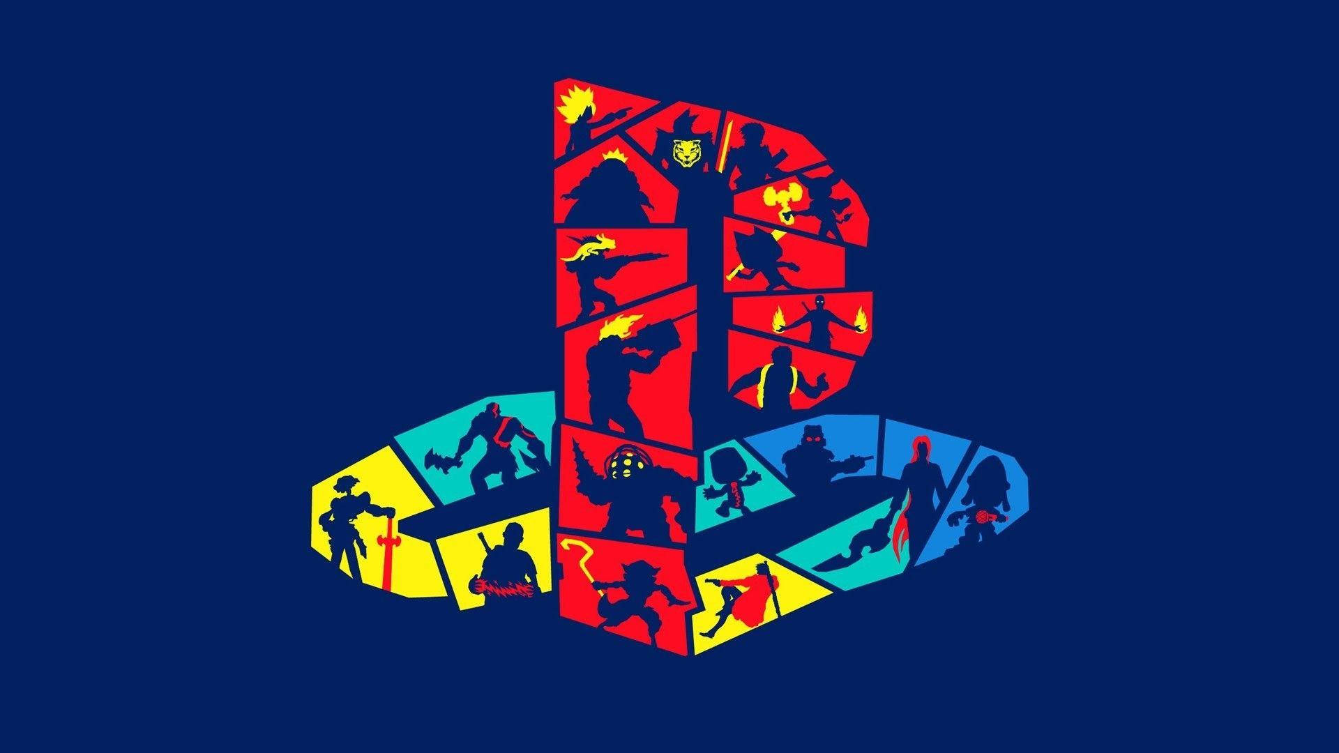 Logo PSP PlayStation với các nhân vật game Hình nền