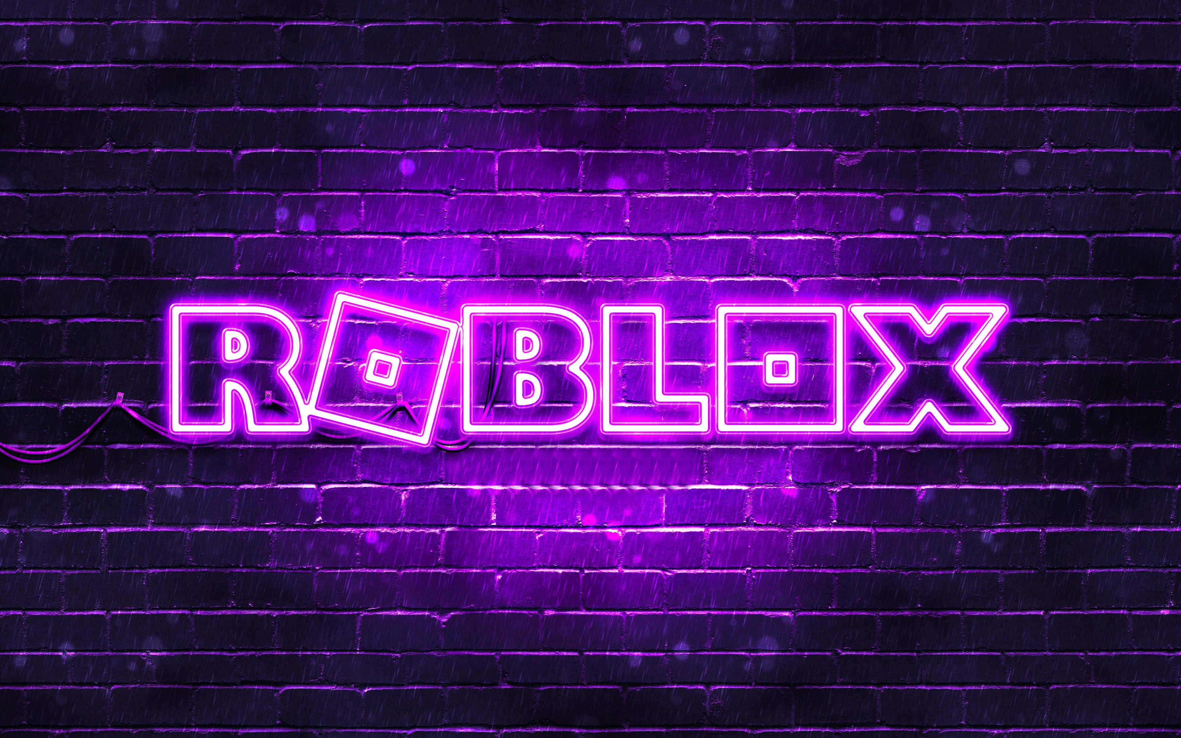 Logo Roblox Neon Tím Hình nền
