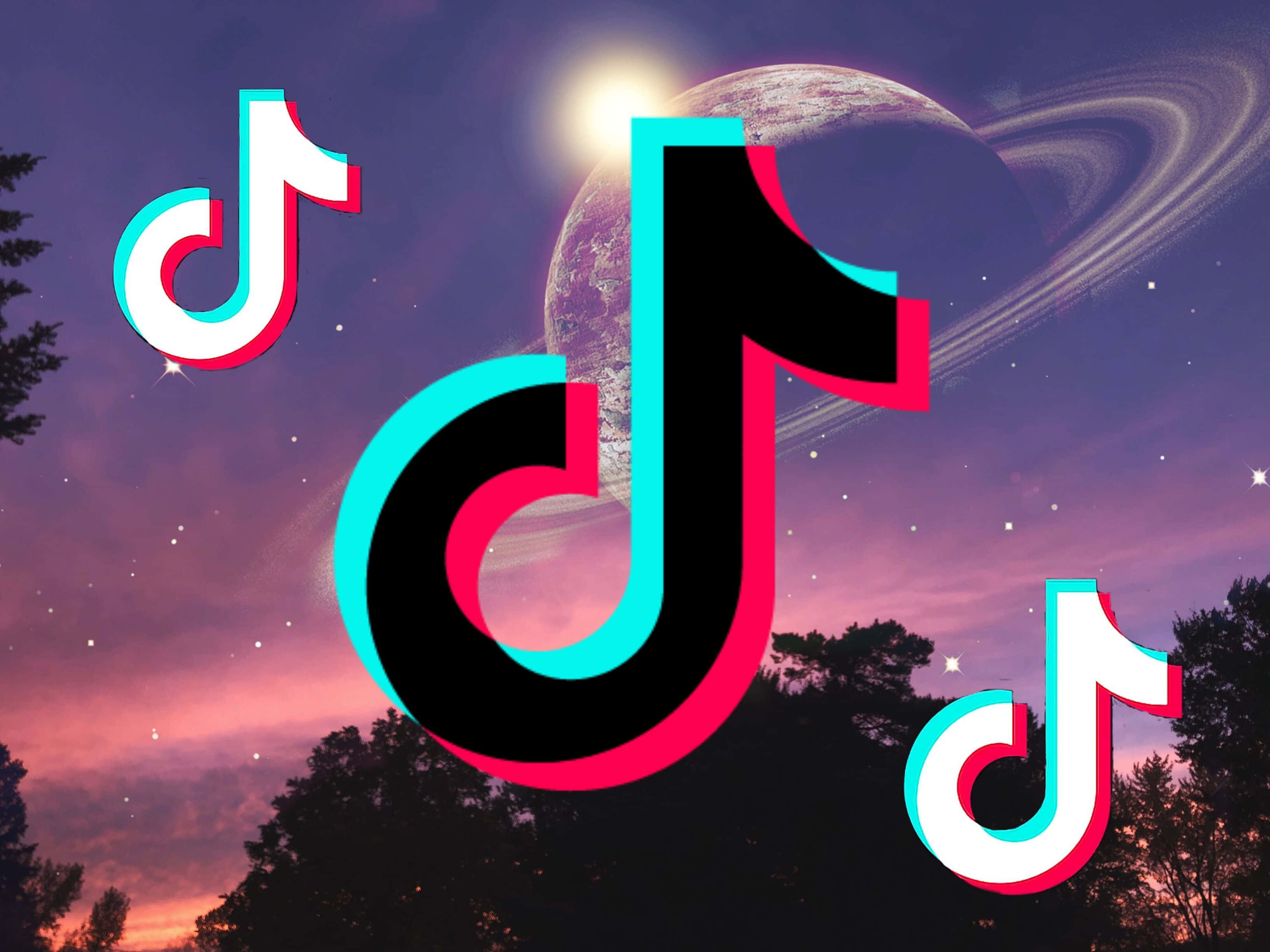 Logo TikTok Phong Cách Thiên Hà Hình nền