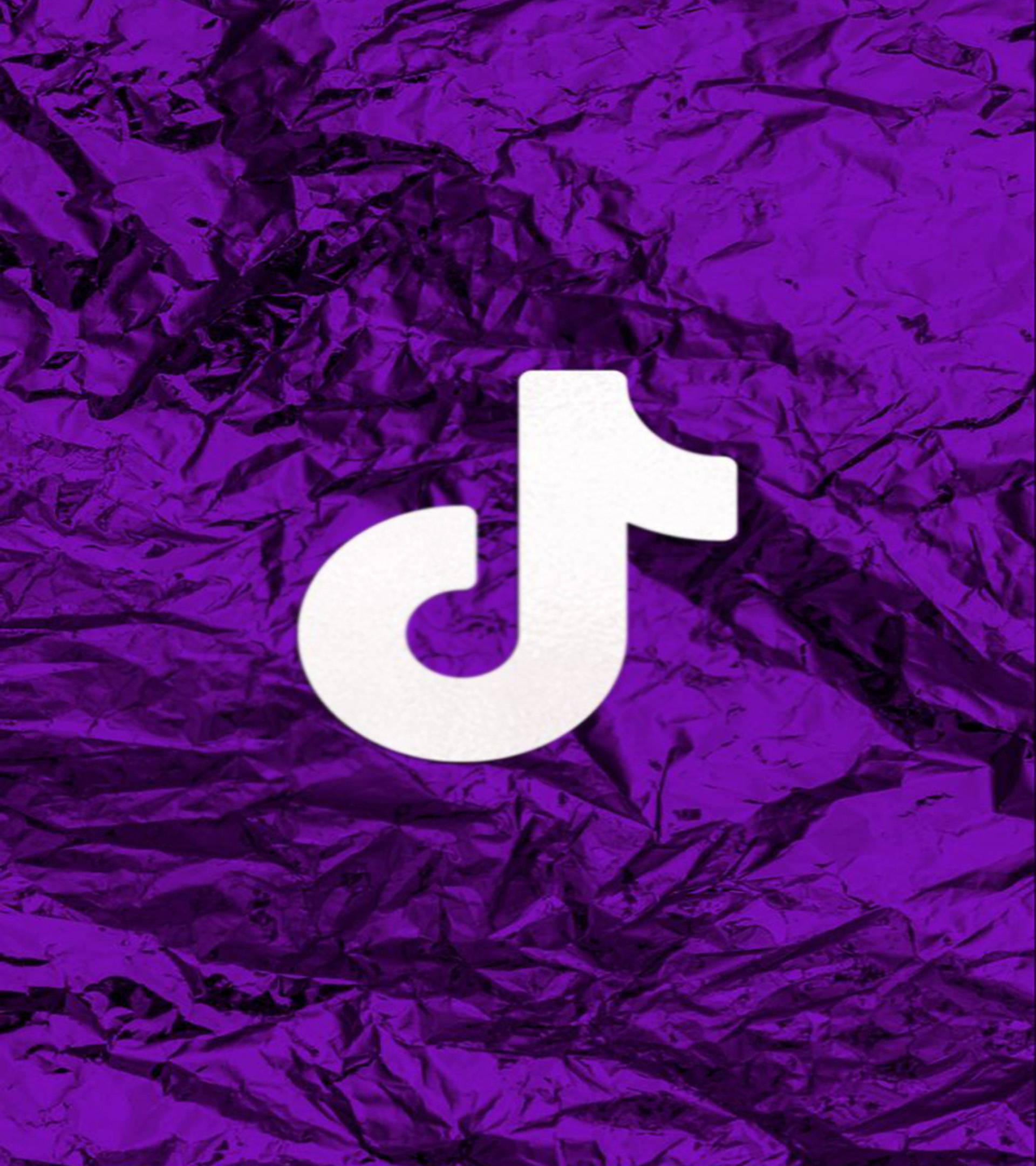 Logo TikTok Vải Xếp Nếp Màu Tím Đậm Hình nền