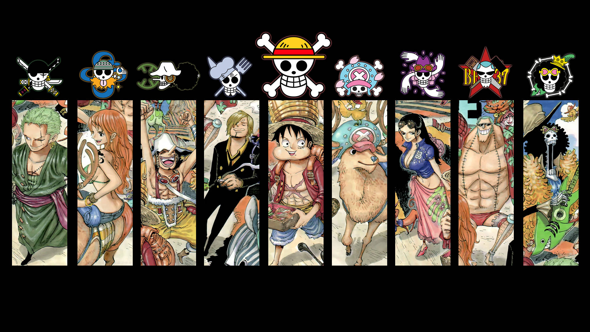 Logo Và Nhân Vật One Piece Desktop Hình nền