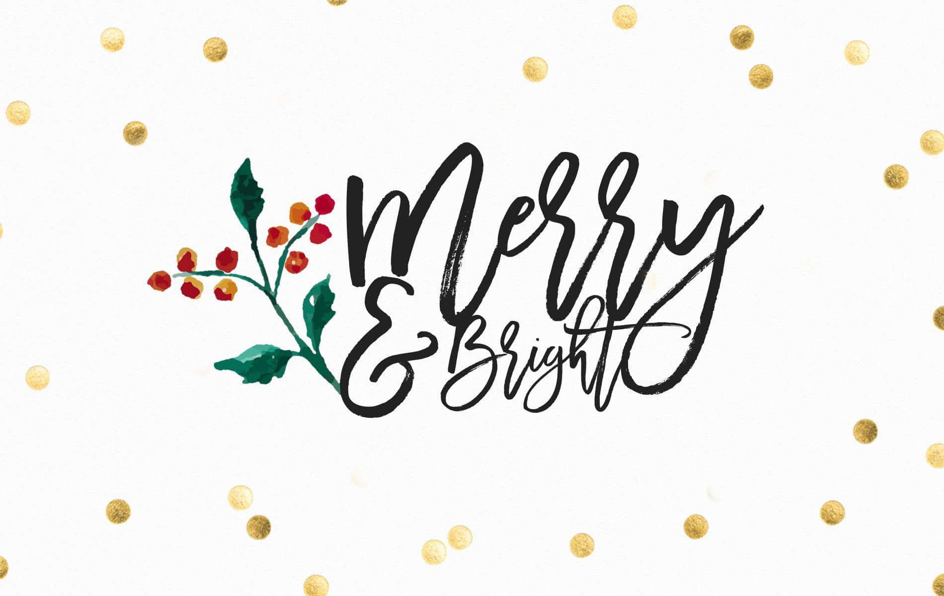 Lời chào Giáng sinh đơn giản 'Merry and Bright' cho iPad Hình nền