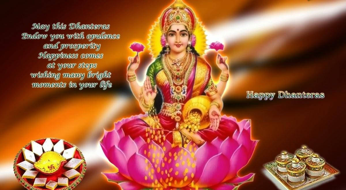 Lời Chúc Dhanteras Hạnh Phúc Lakshmi Hình nền