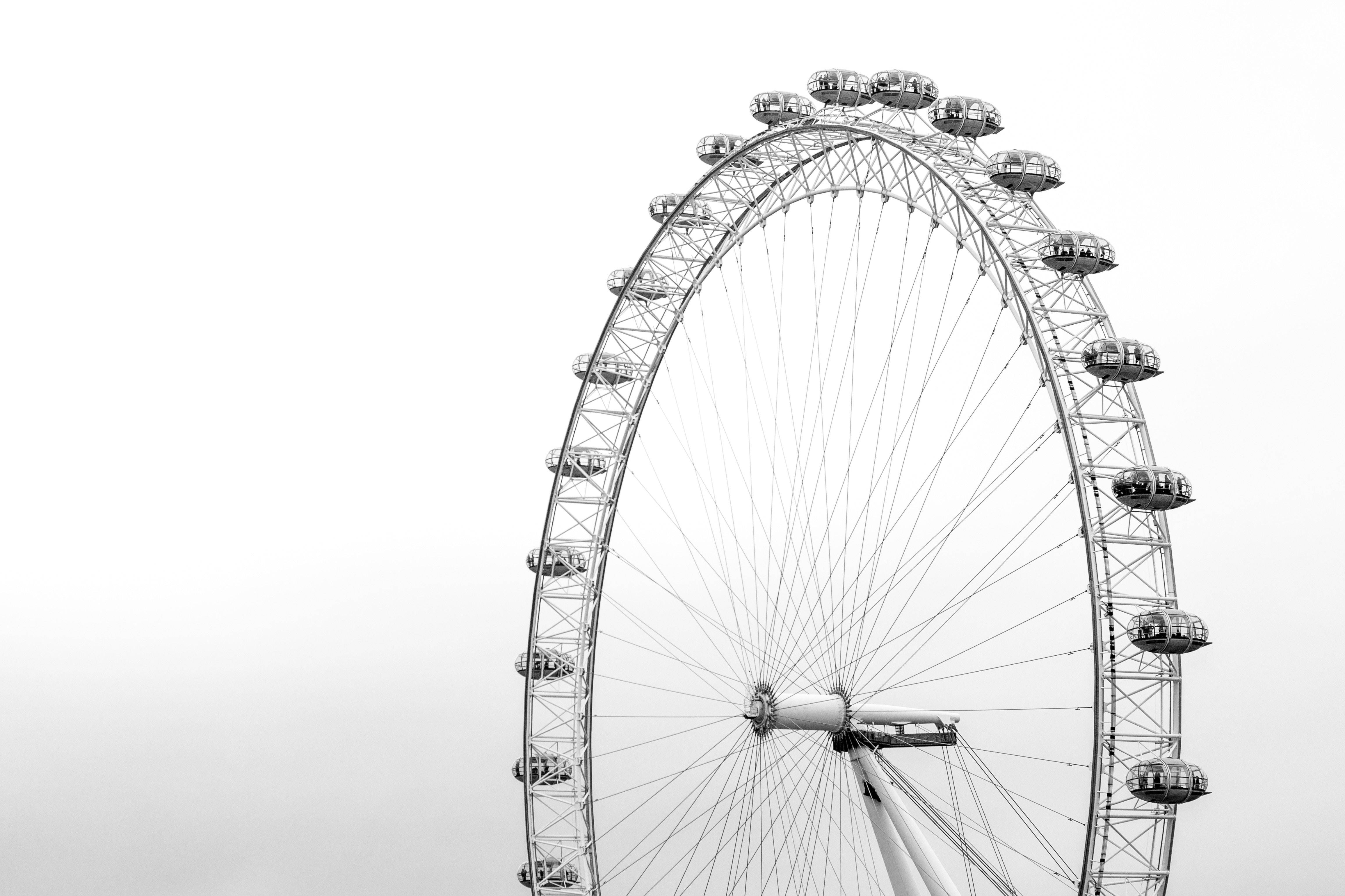 London Eye Trắng Tối Giản Hình nền